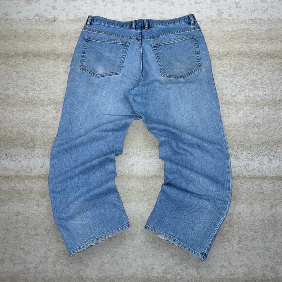 Vintage Jos A Bank Jeans Light Wash Baggy Wide Leg Fit Denim Y2K - Picture 1 of 3